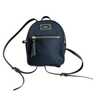 Kate Spade Small Black Pebbled Leather Backpack Gold Hardware EUC Vintage Kate Spade Mini Backpack EUC Kate Spade Vintage  main image 4